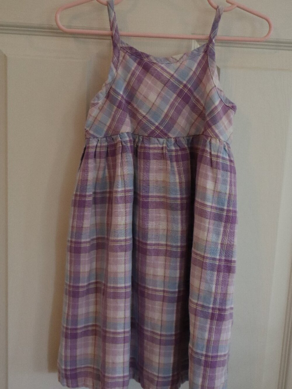 Purple/Blue Plaid Spaghetti Strap Toddler Dress Old Navy 2T